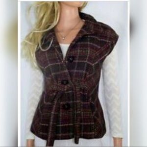 CAbi #691 Cinch It Up Wool Blend‎ Tweed Vest Size Medium